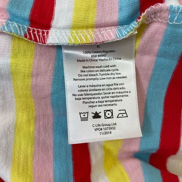 PacMan| XLarge| Unisex| Striped| Cotton| Retro| Y2K - Picture 5 of 11